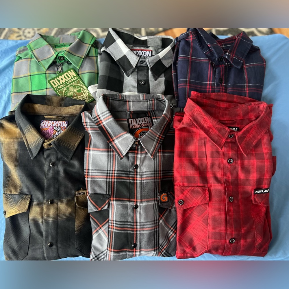 Dixxon men’s flannels in like new condition, selling as a bundle size 3X